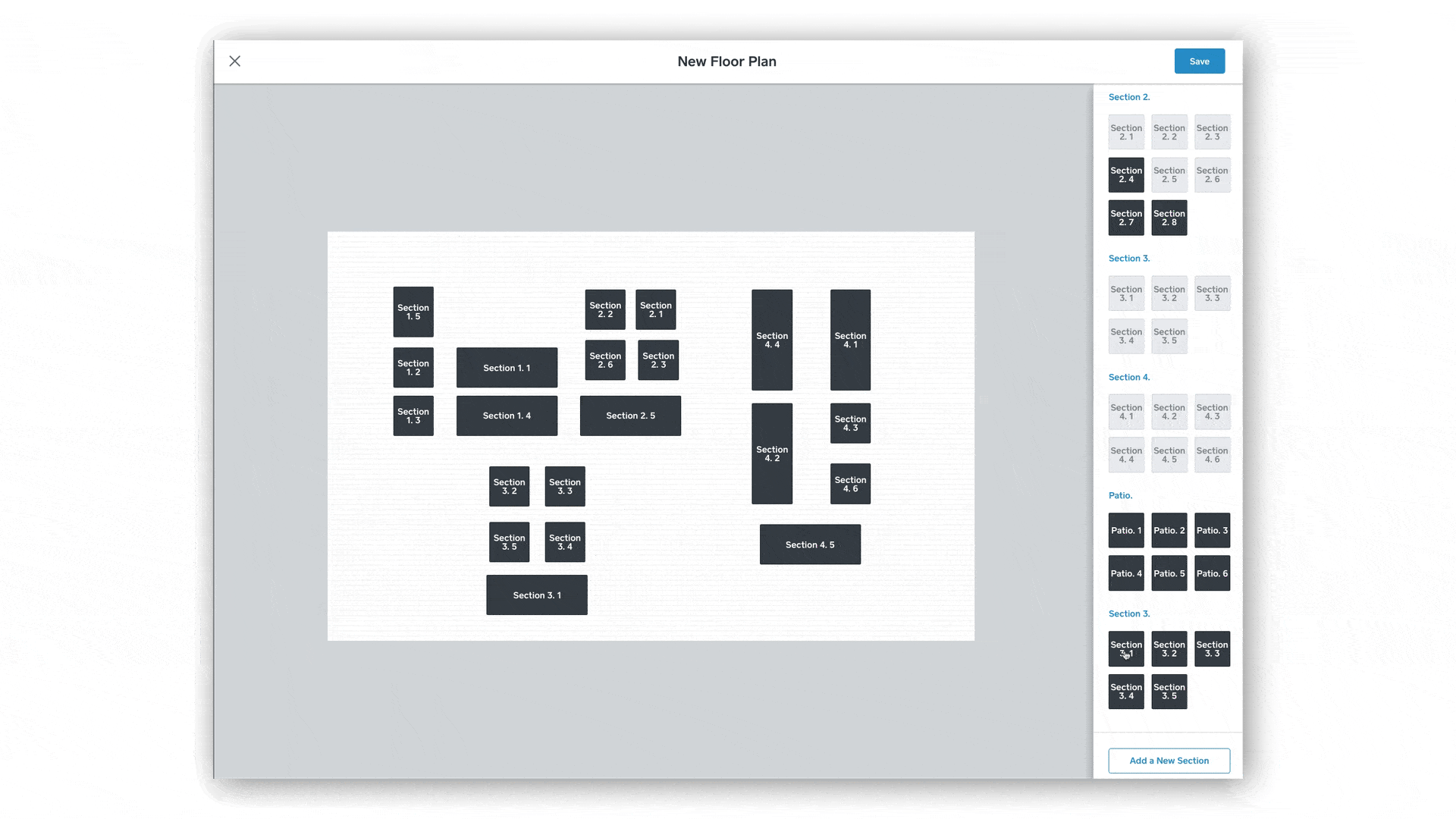 Square POS customizable floor plan feature