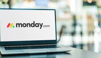 monday.com logo on screen