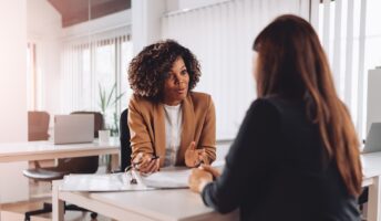 Women being interviewed