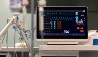 Heart rate monitor in healthcare or hospital