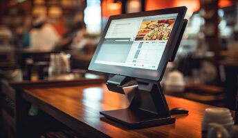 A POS system on a countertop.