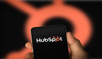 Hubspot logo on phone screen