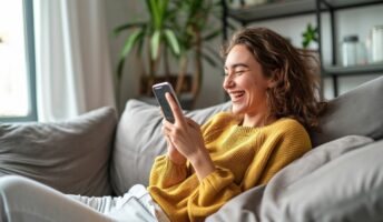 Woman laughing on a phone