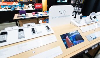 Amazon Ring cameras in a store display