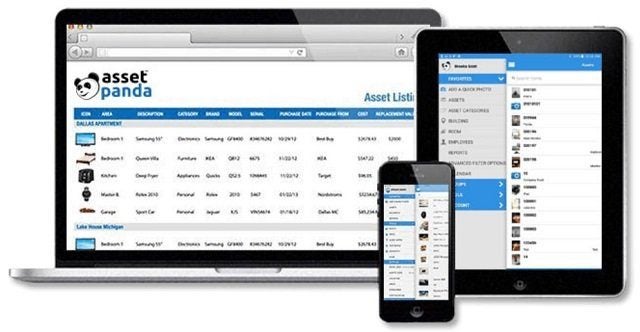 Asset Panda application on three devices