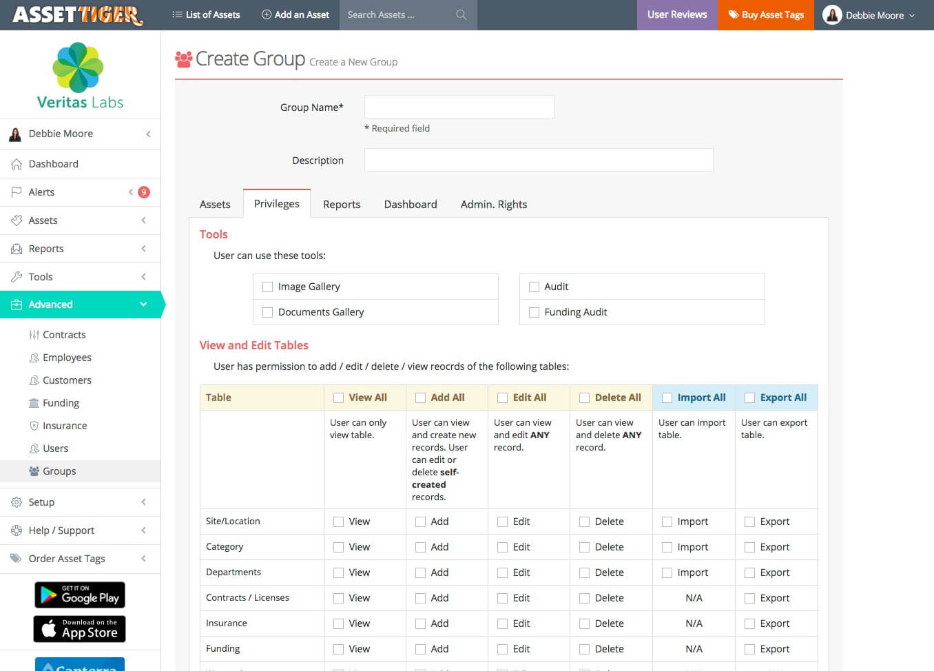 Asset Tiger groups