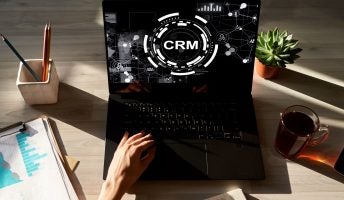 CRM Software on Laptop