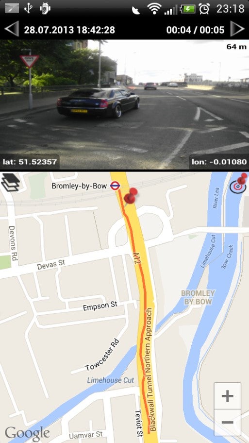 DailyRoads Voyager dash cam app map