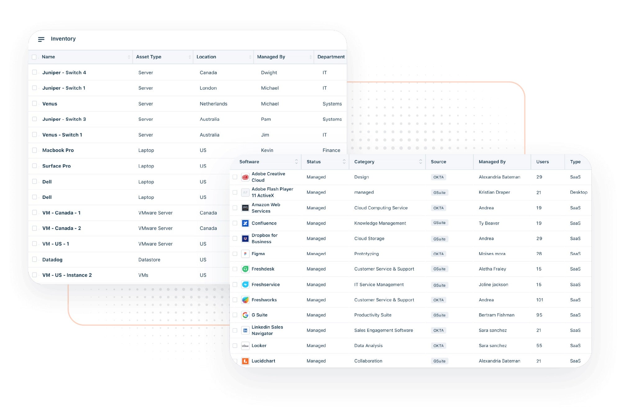 Freshworks asset tracking list