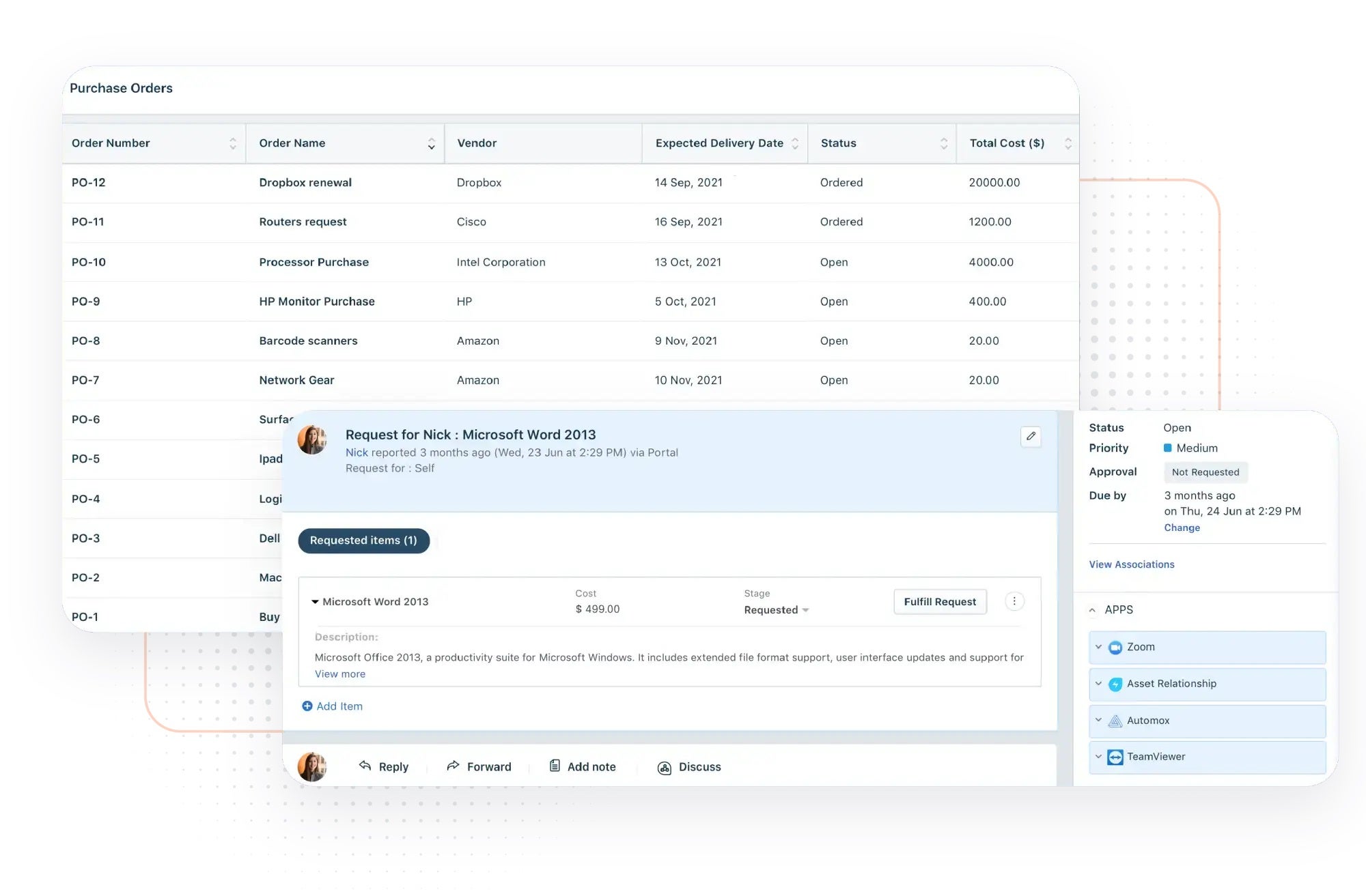 Freshworks purchase orders