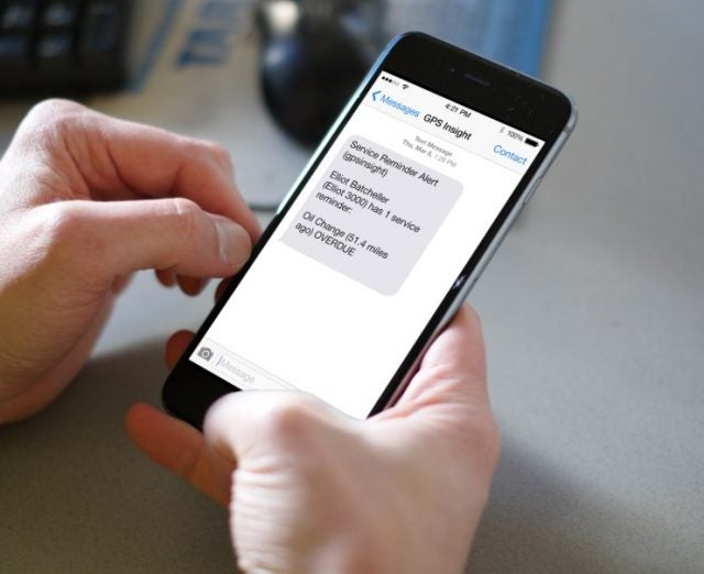 GPS Insight ELD software: SMS notifications