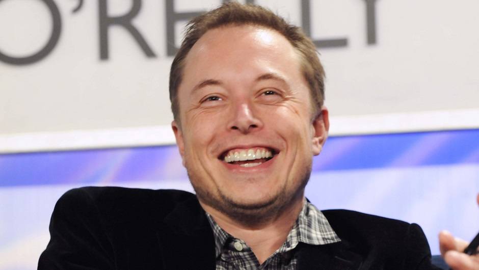 A happy Elon Musk