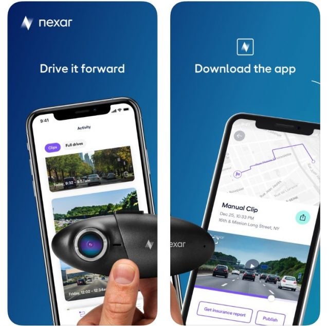 Nexar dash cam app clips