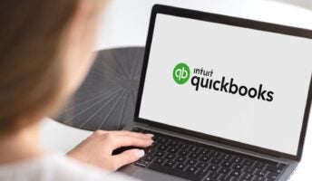 QuickBooks Logo on Laptop