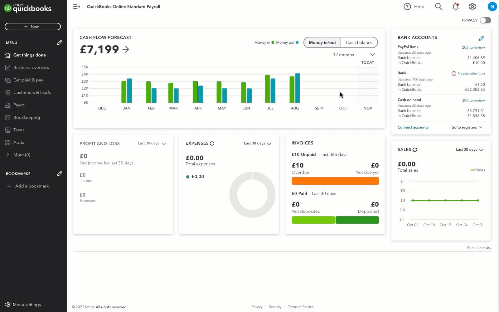 Quickbooks Online: standard payroll