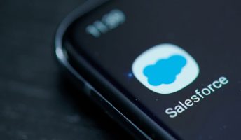 Salesforce logo on smartphone screen