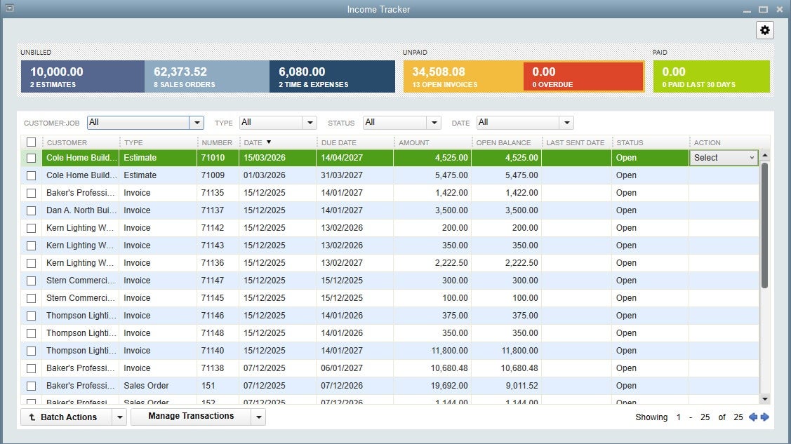 QuickBooks NonProfit income tracker