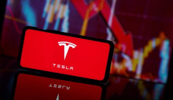 Tesla company shares go down at stock market