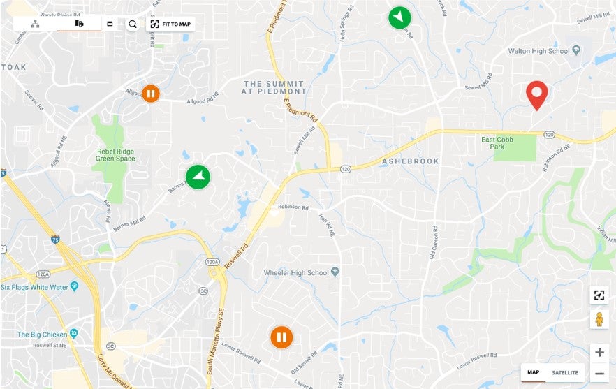 Verizon Connect Reveal Field map