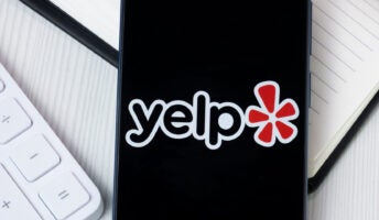 The Yelp app on a phone