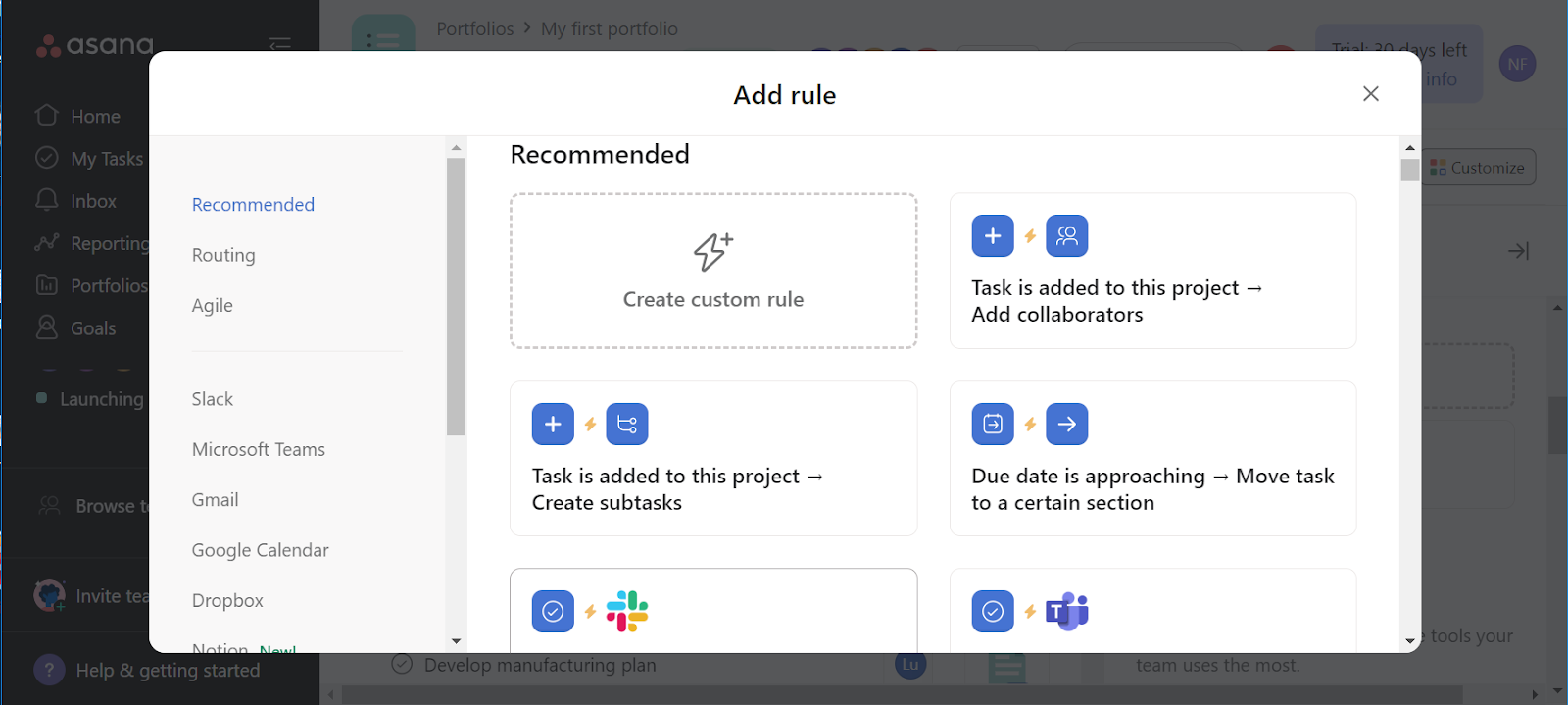 Asana Automation Builder