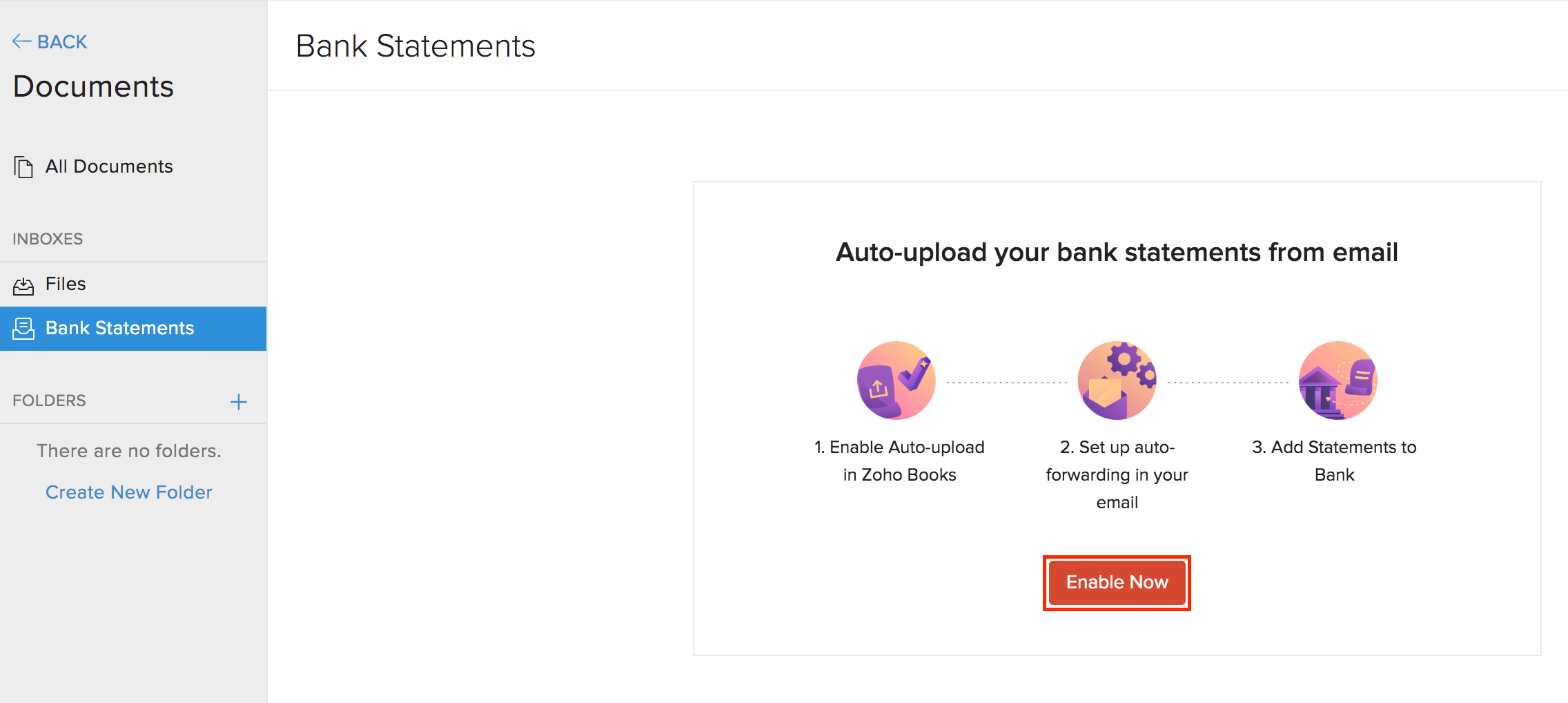 Zoho Books bank statements