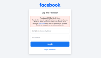 Facebook Down Message