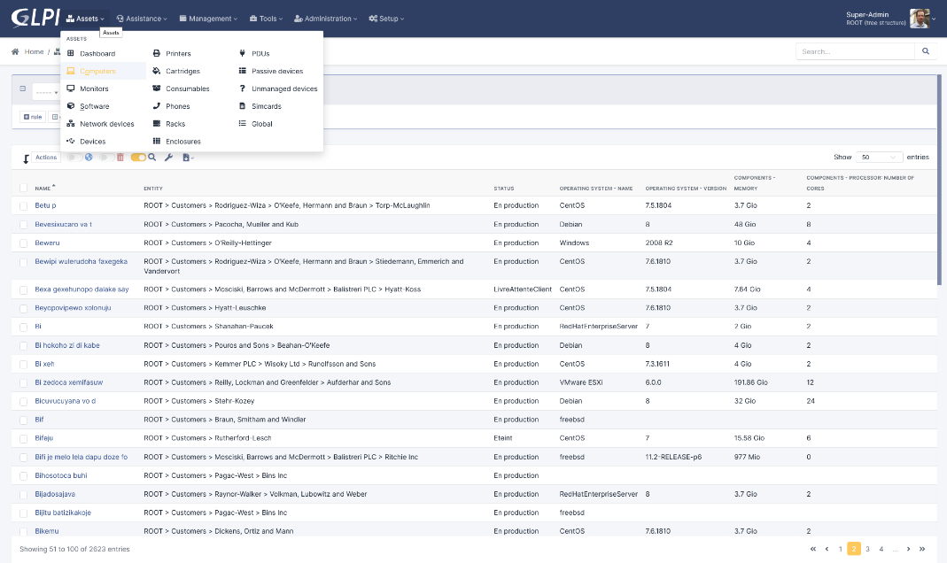 gpli interface showing assets