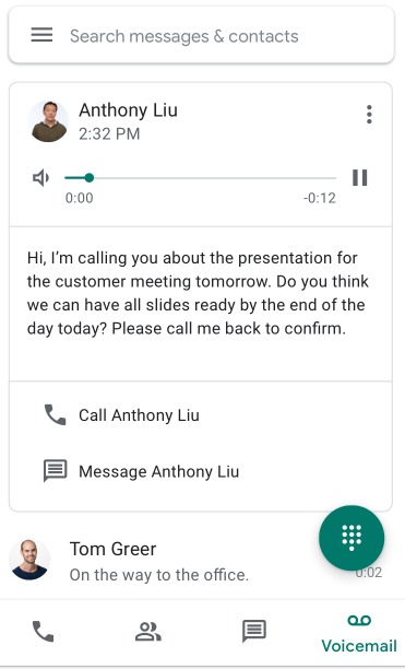 Google Voice Voicemail