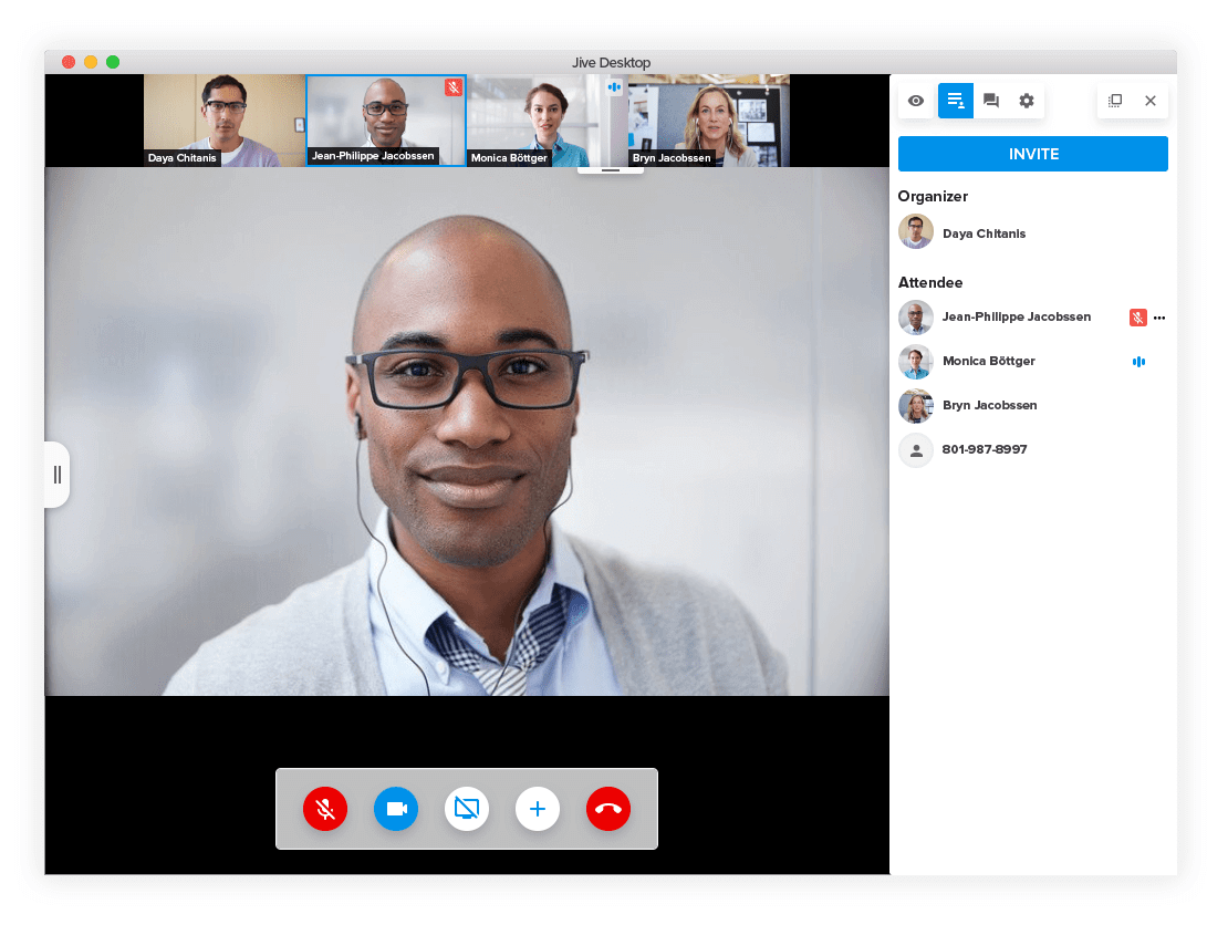 GoToConnect video call on desktop