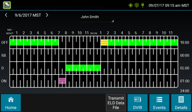 GPS Insight ELD software calendar