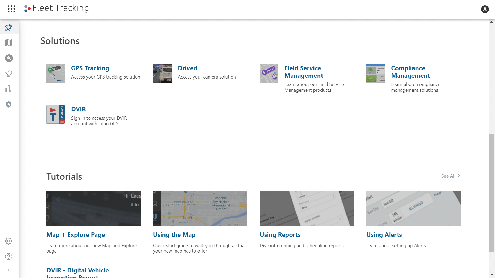 The GPS Insight software homepage has a section for integrations