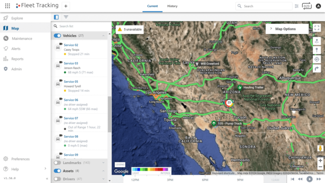 GPS Insight's live map