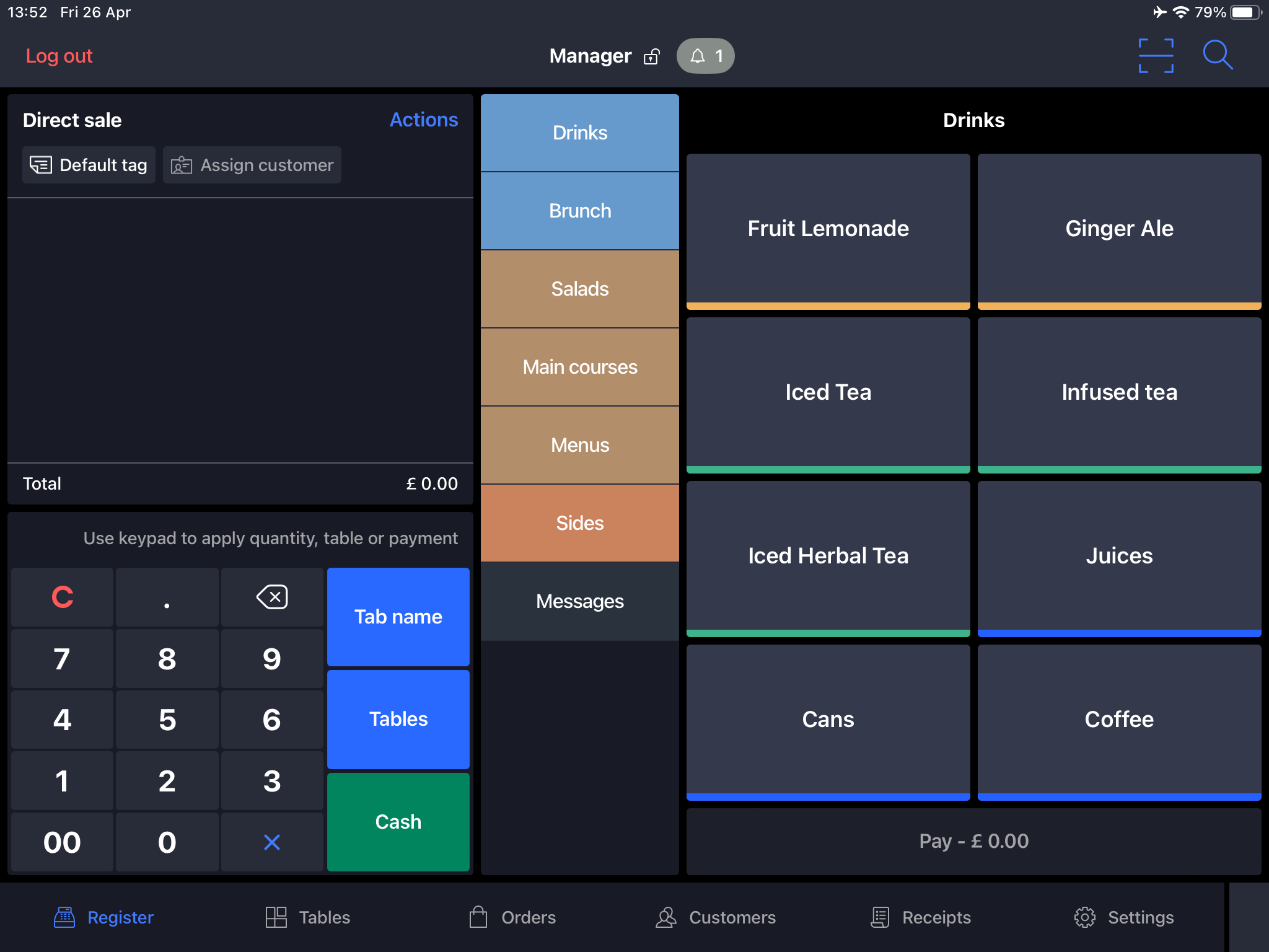 Screenshot of Lightspeed Restaurant in action. Source: Tech.co testing