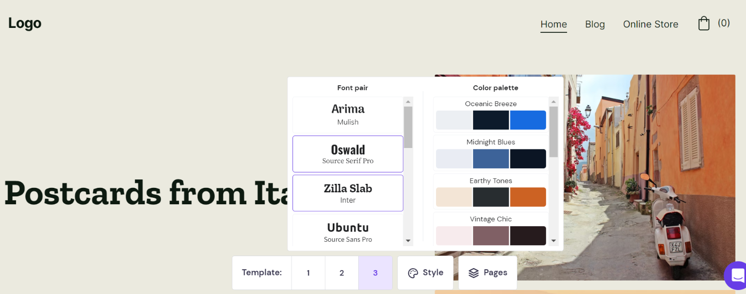 hostinger template in ai setup