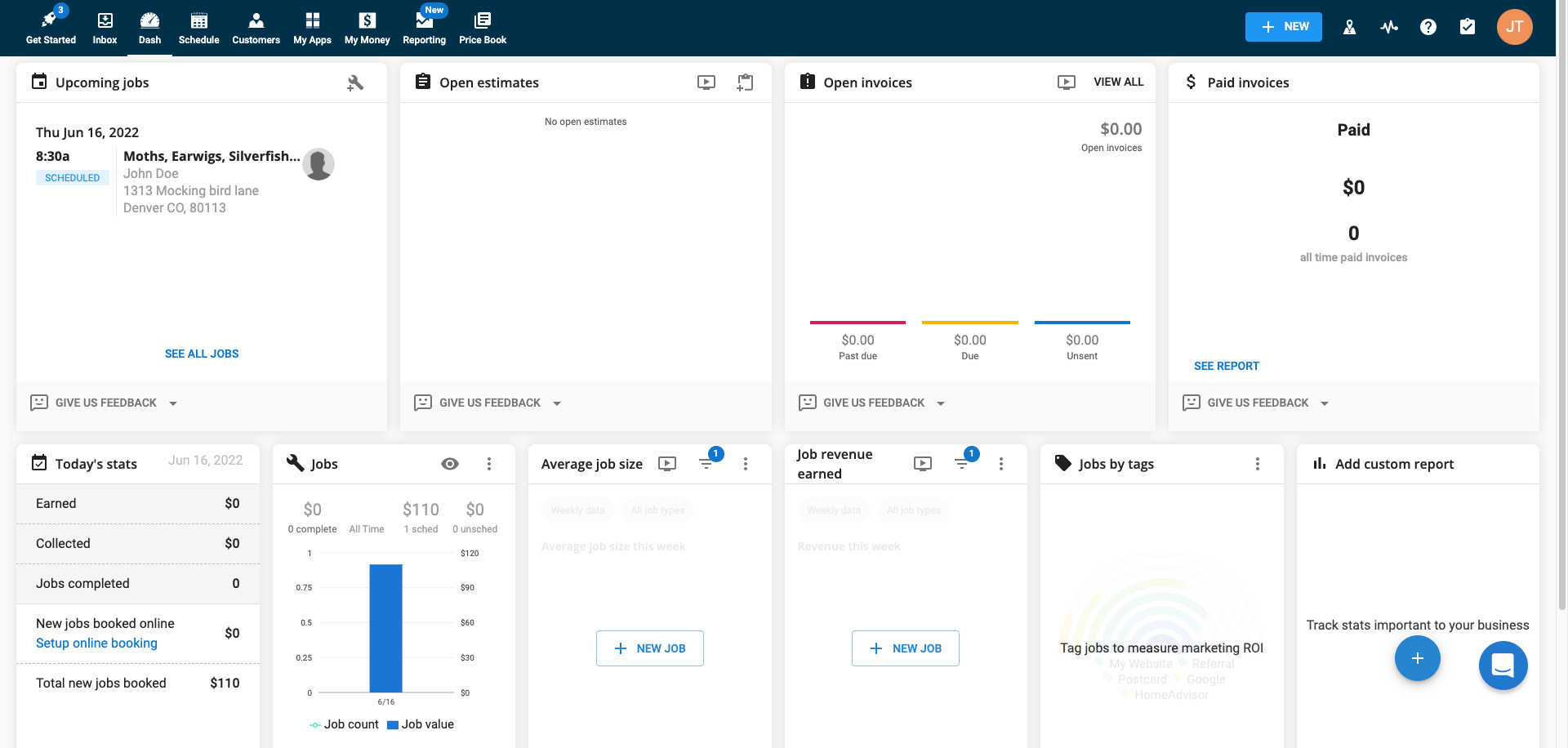 HouseCall Pro Dashboard