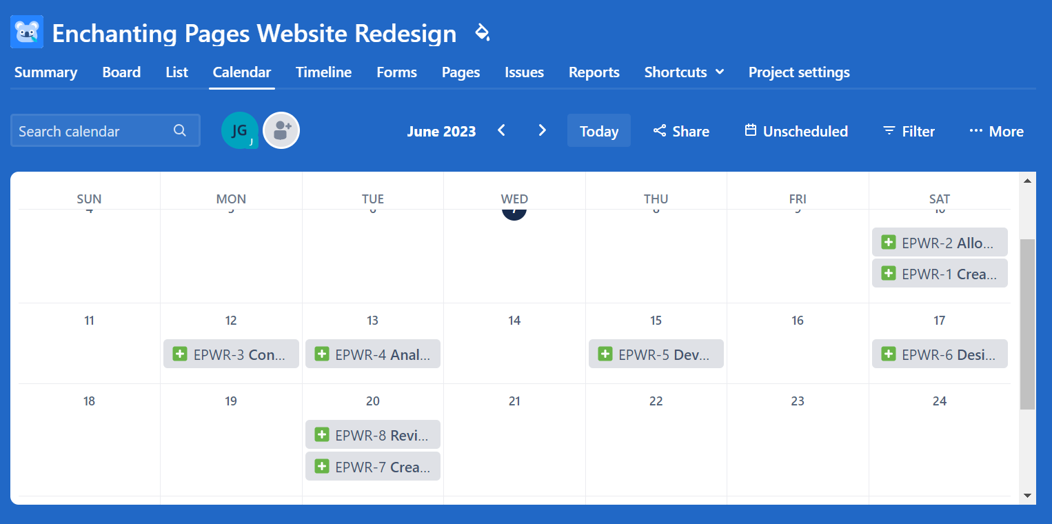 Jira Calendar