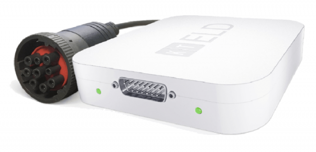 The KeepTruckin ELD hardware device in white