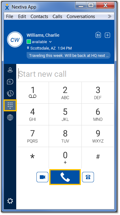Nextiva dial pad