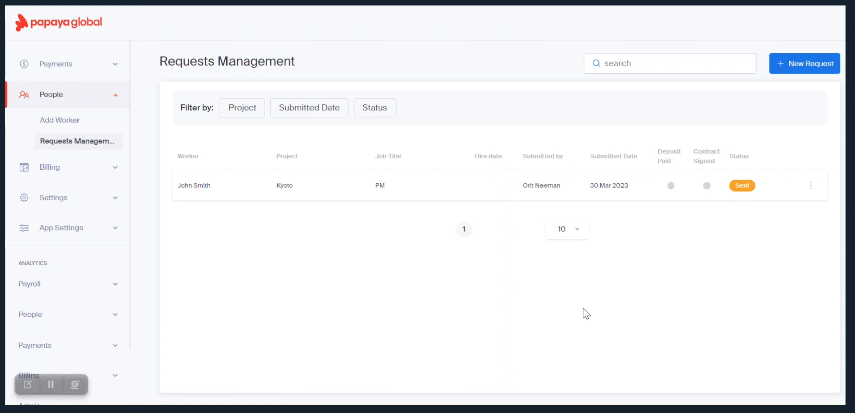 Papaya: Request management dashboard