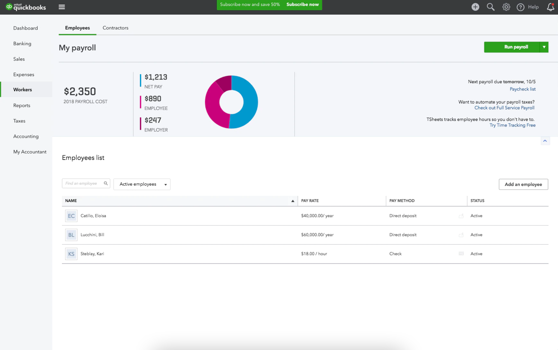 QuickBooks Dashboard