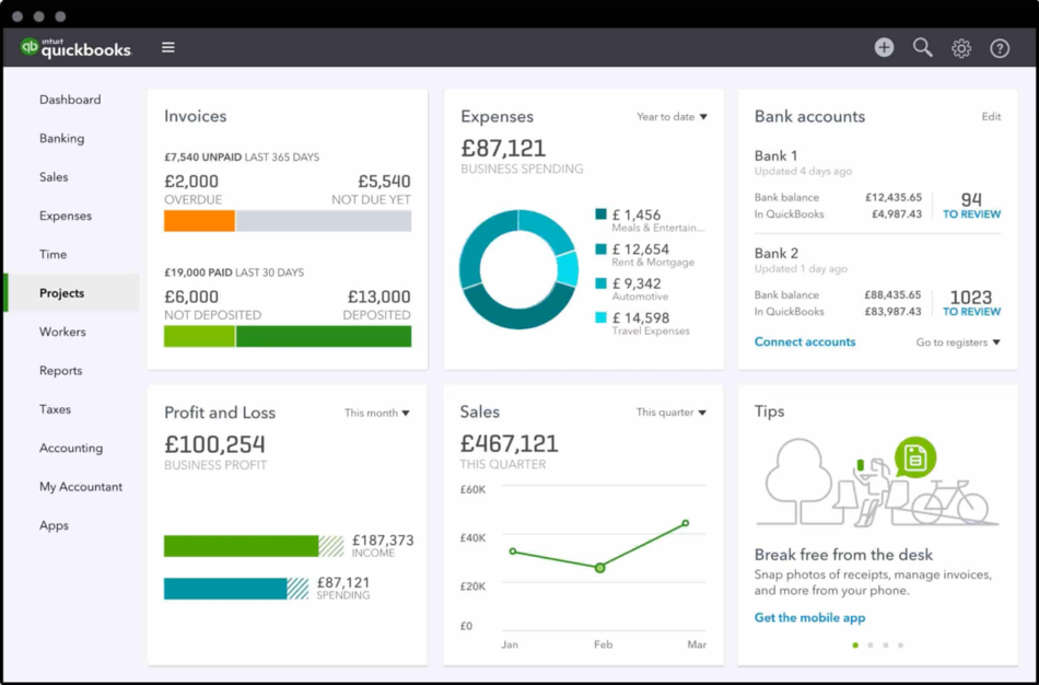 QuickBooks reporting features