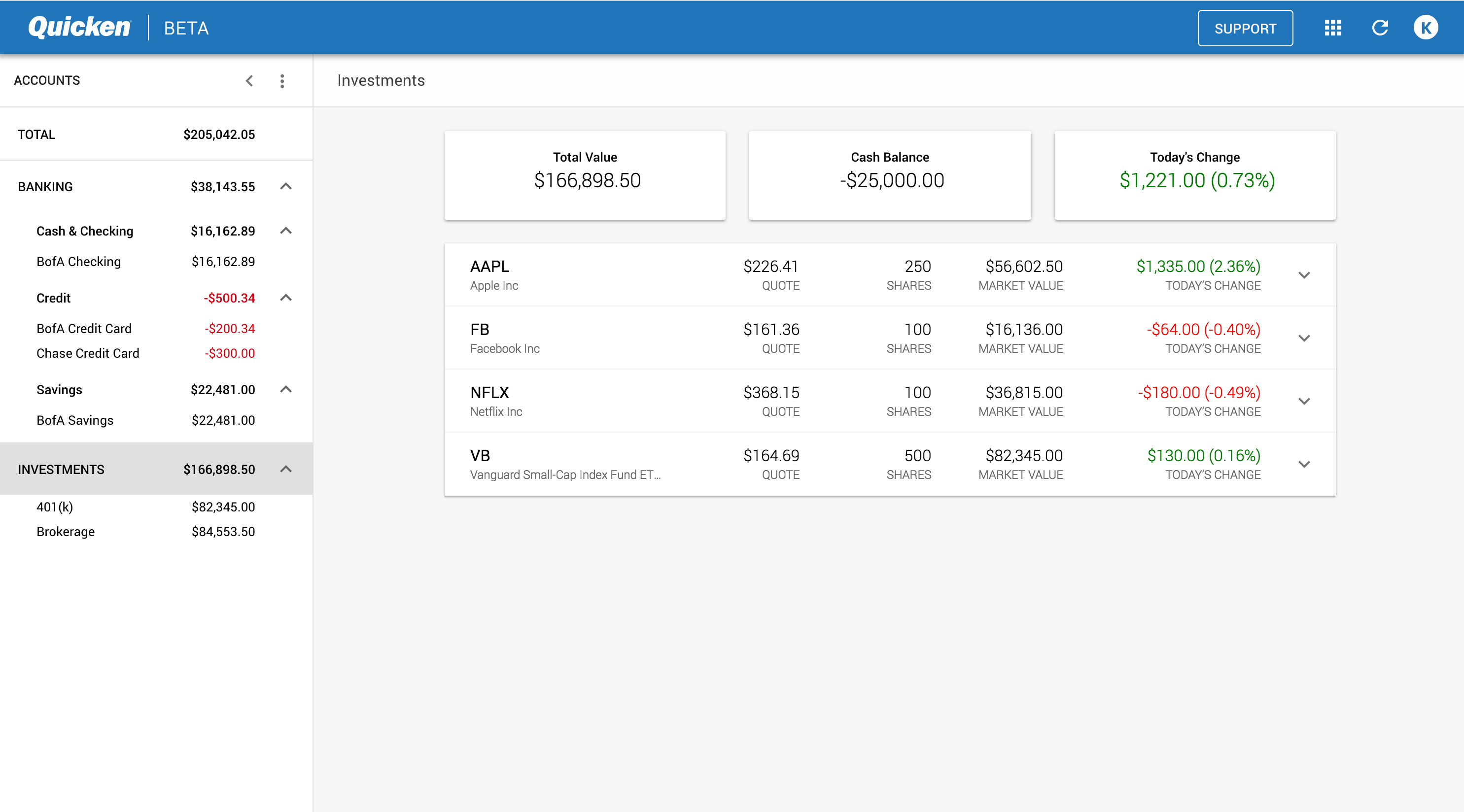 Quicken accounting: Investments