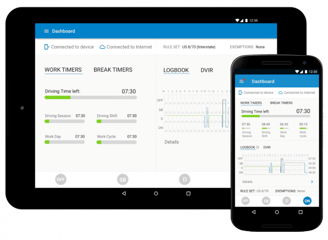 Rand McNally ELD software on tablet and mobile