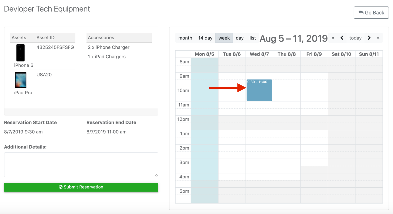 Reftab asset tracking: Reserving assets