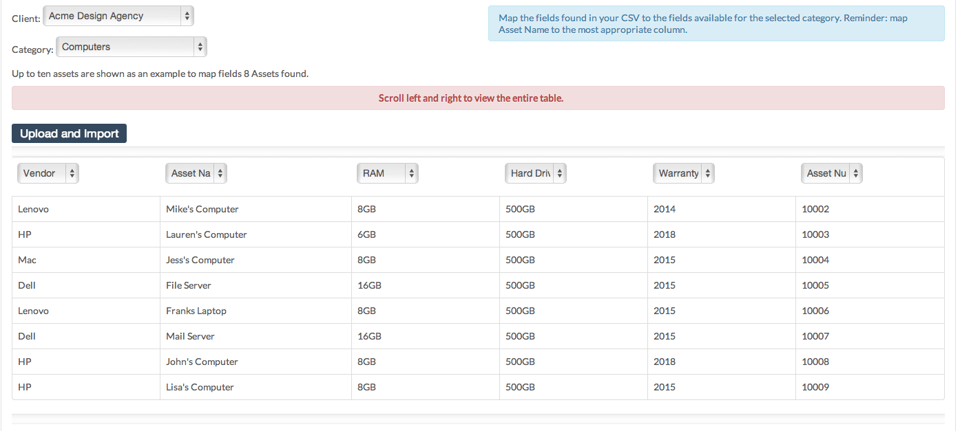 Reftab: import assets