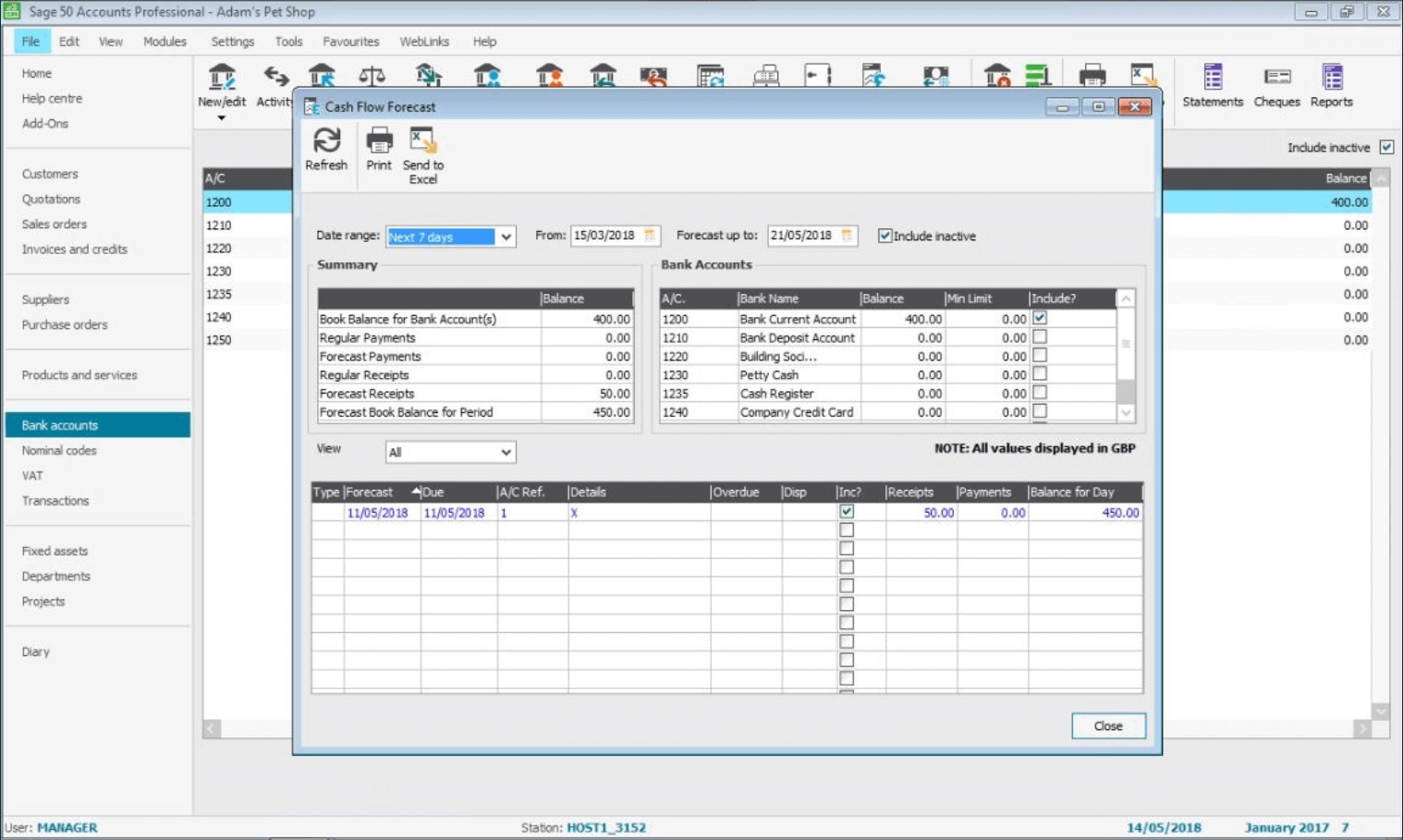 Sage 50cloud accounting forecast