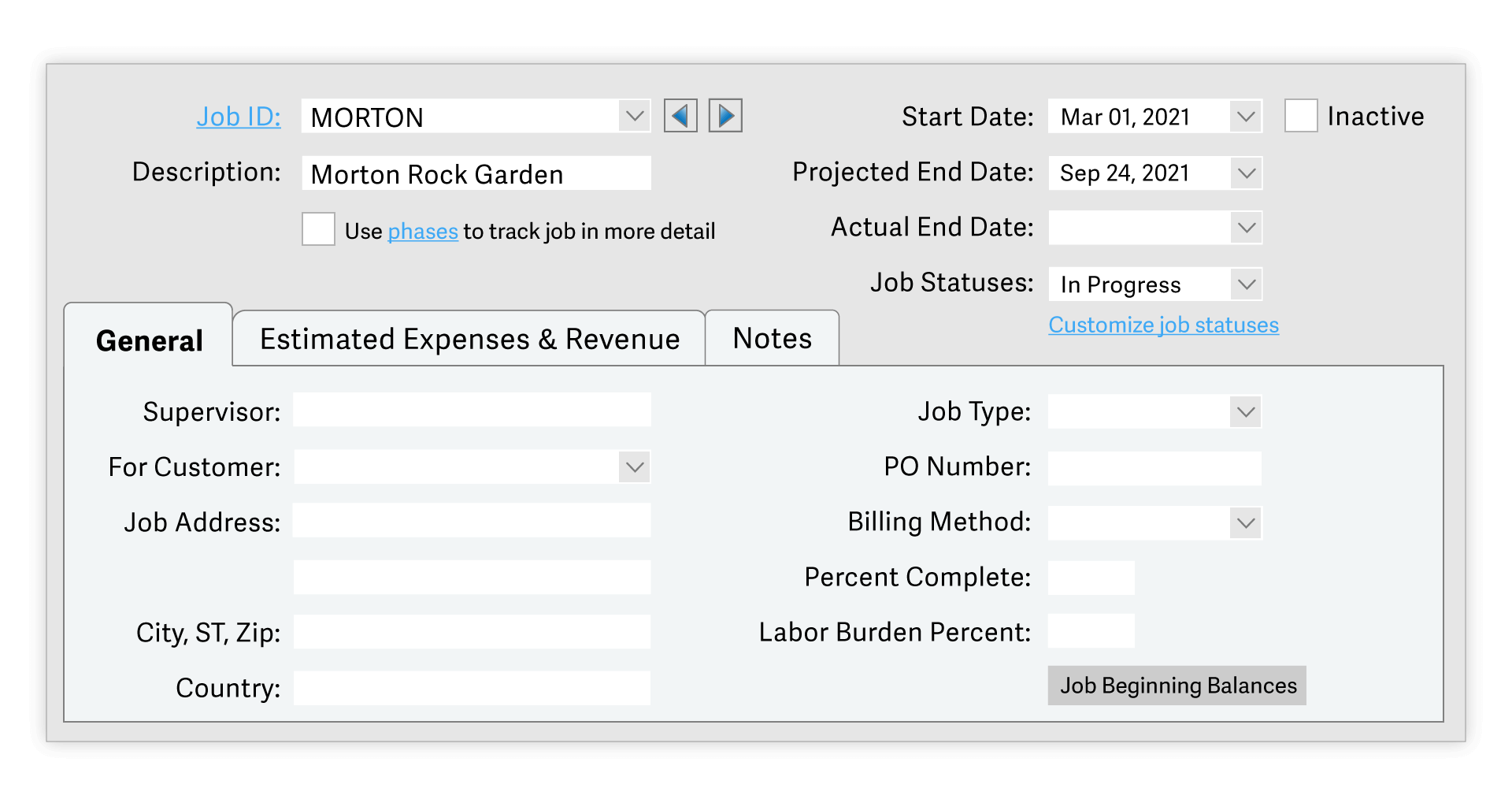 Sage 50cloud Job Costing