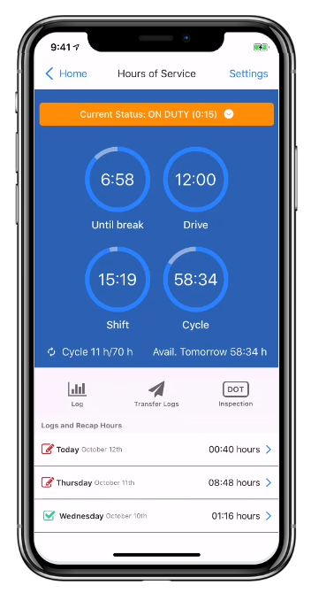 samsara eld tracking on mobile