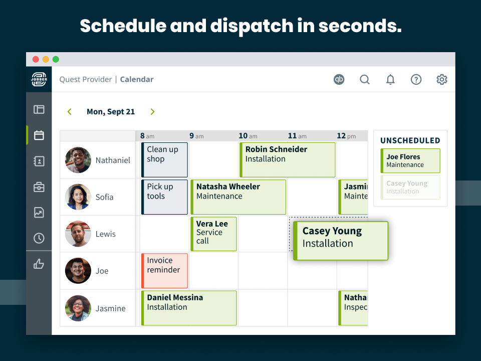 Jobber Schedule and Dispatch